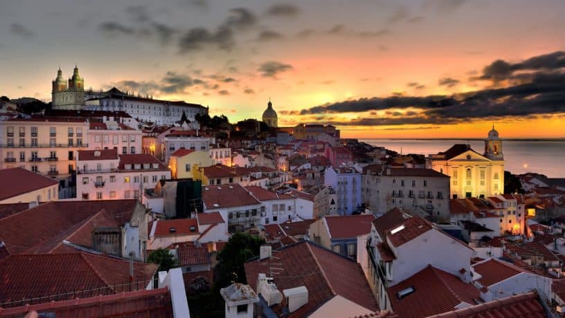 Lisabon in Portugal in Februar