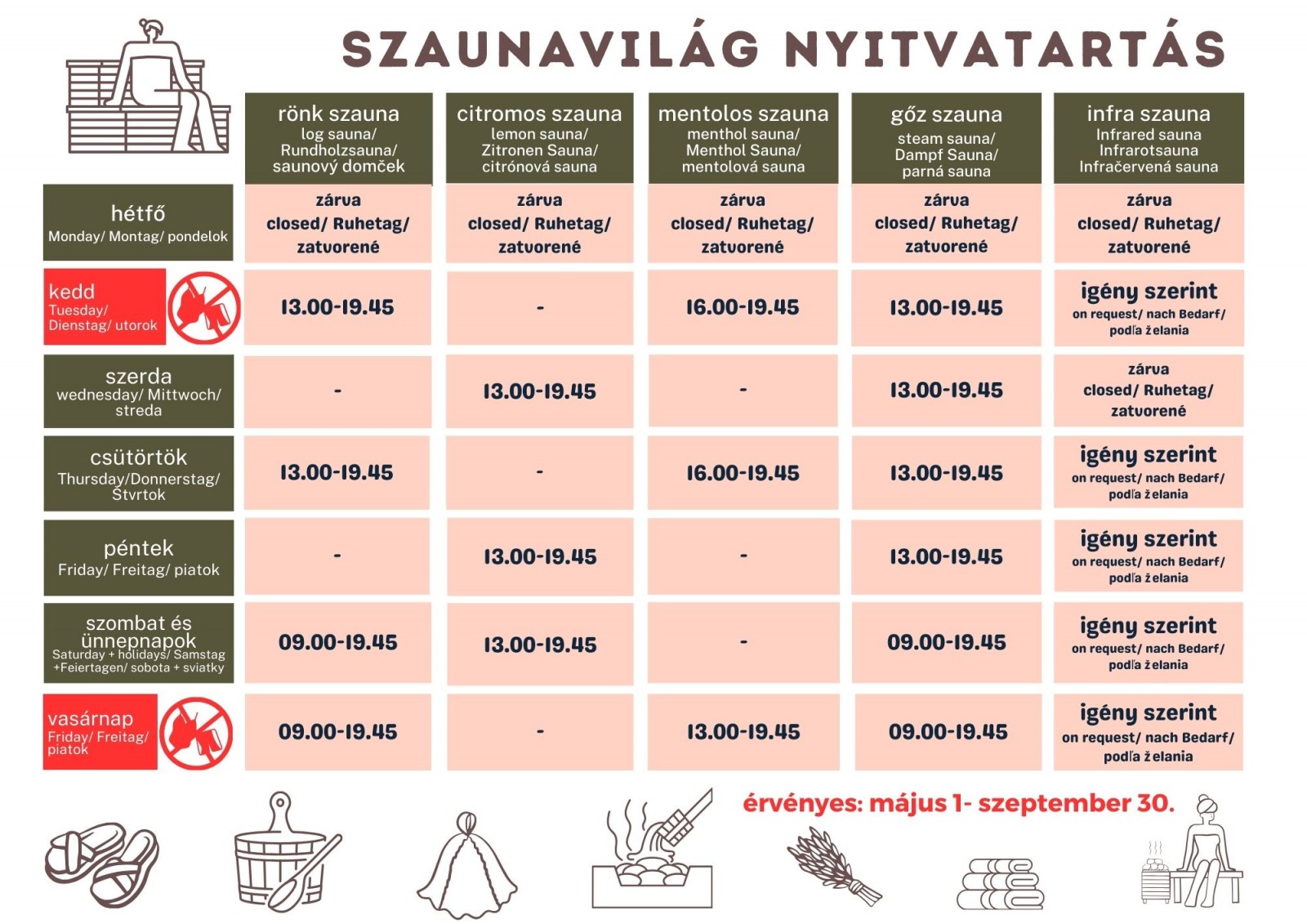 Brigetio Gyógyfürdő Komárom nyitva tartás 2025 szauna